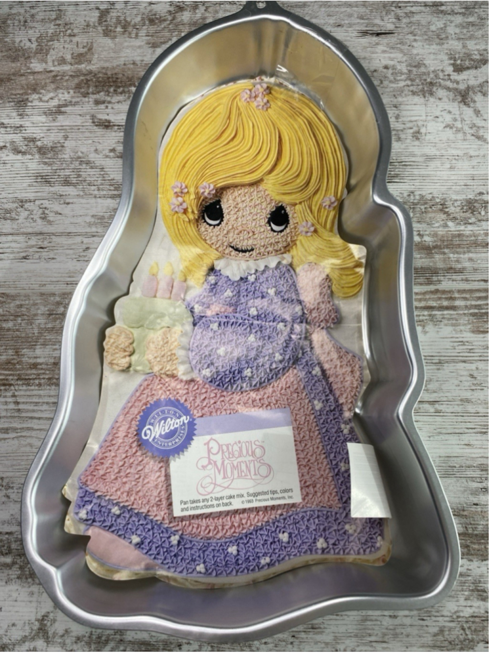 Vintage 1993 Wilton Precious Moments Girl Cake Pan 2105-9365 Birthday Box